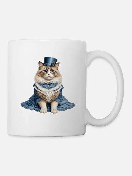 Schöne Katzendame - Tasse - Weiß