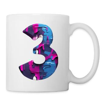 NUMMER 3 NR. 3 COOL 3. GEBURTSTAG - Tasse - Weiß - Rechts
