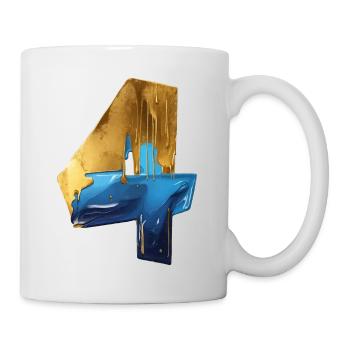 NR. 4 NUMMER 4 COOL 4. GEBURTSTAG - Tasse - Weiß - Rechts