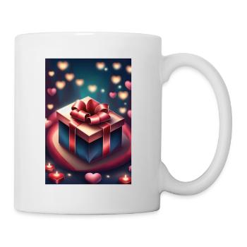 A gift and a lot of hearts - Mug - white - Right
