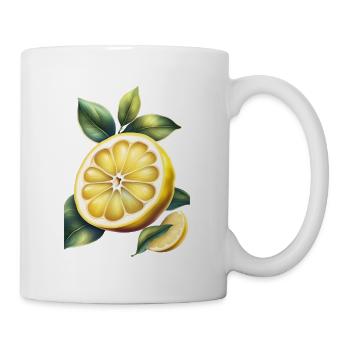 Ein gelbes Zitronen-T-Shirt-Design - Tasse - Weiß - Rechts