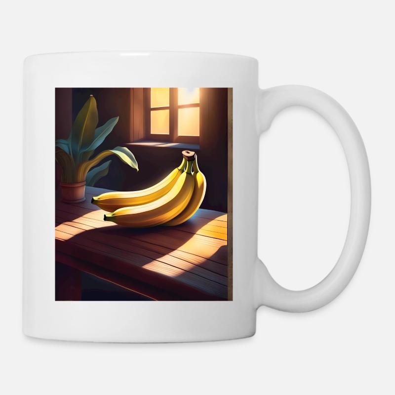 Bananes savoureuses sur une table - Mug blanc - blanc