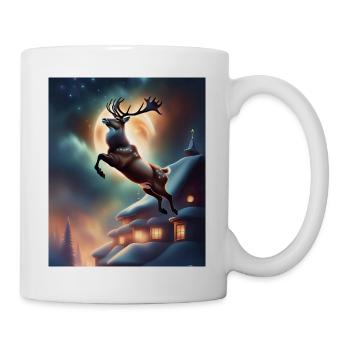 Le renne de Noël du Père Noël - Mug blanc - blanc - Droite
