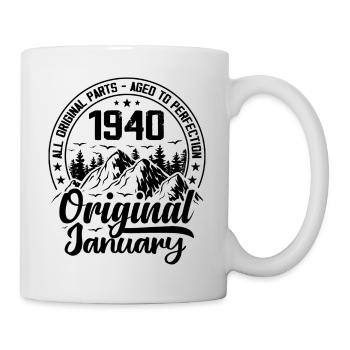 1940 January Original 84 Years Anniversary Gift - Mug - white - Right