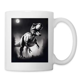 Schwarz-weißer T-Rex - Tasse - Weiß - Rechts