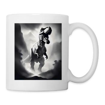 Cooles Tyrannosaurus Rex T-Shirt Design - Tasse - Weiß - Rechts