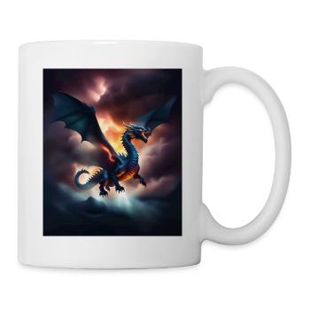 Dragon cool volant au-dessus des nuages - Mug blanc - blanc - Droite