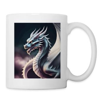 Drachen-Silhouette - Tasse - Weiß - Rechts