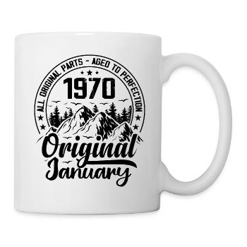 1970 Januar Original Geschenk zum 54-jährigen Jubiläum - Tasse - Weiß - Rechts