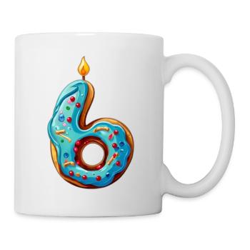 NUMMER 6 KUCHEN SWEET 6. GEBURTSTAG - Tasse - Weiß - Rechts