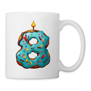 NUMMER 8 KUCHEN SWEET 8. GEBURTSTAG - Tasse - Weiß - Rechts