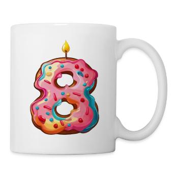 NUMMER 8 KUCHEN SWEET 8. GEBURTSTAG - Tasse - Weiß - Rechts
