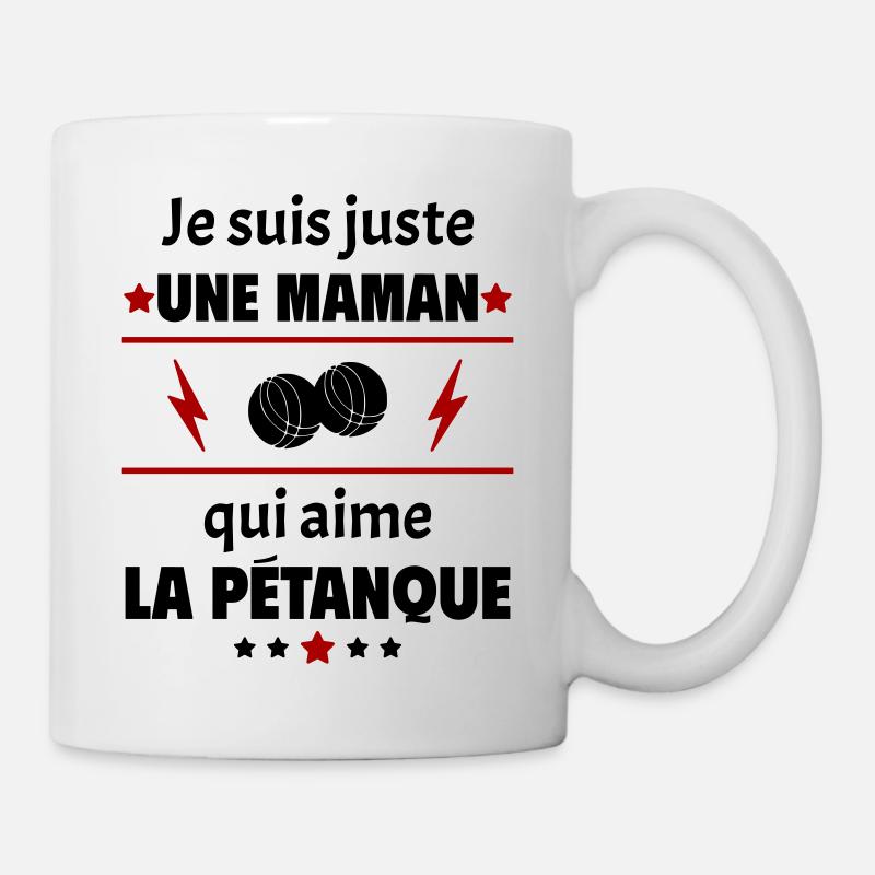 Juste une maman qui aime la pétanque,cadeau noël - Mug blanc - blanc