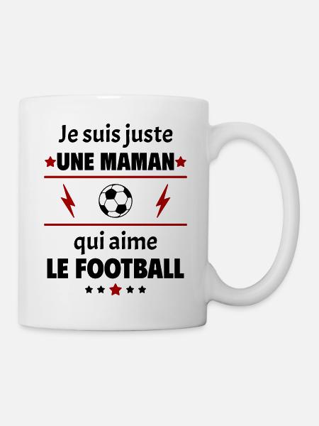 Juste une maman qui aime le football,cadeau noël - Mug blanc - blanc