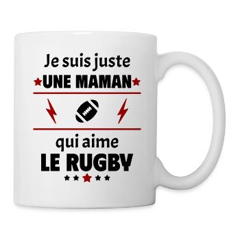 Juste une maman qui aime le rugby, cadeau noël - Mug blanc - blanc - Droite