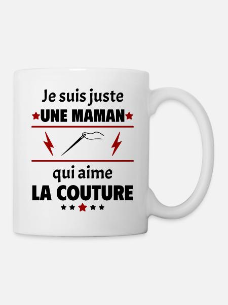 Juste une maman qui aime la couture, cadeau noël - Mug blanc - blanc