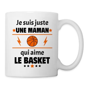 Juste une maman qui aime le basket, cadeau de noël - Mug blanc - blanc - Droite