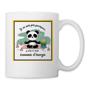 humour panda zen , je suis pas paresseux je suis - Mug blanc - blanc - Droite
