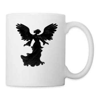 Silhouette noire d’ange volant - Mug blanc - blanc - Droite