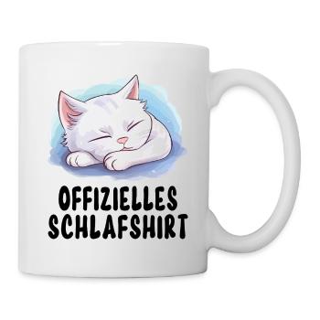 Official Sleep Shirt Cat Pajamas Cute Animal - Mug - white - Right