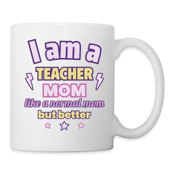 Je suis une maman enseignante, cadeau de fête des mères - Mug blanc - blanc - Droite
