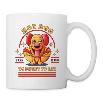 Hot Dog Hund Wurst Fast Food Wortwitz Lustig Humor - Tasse - Weiß - Rechts