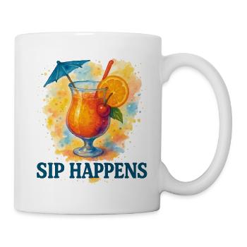 Sommer Cocktail Shirt | Sip Happens Design - Tasse - Weiß - Rechts