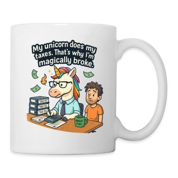 0009 Impôts sur les licornes - Mug blanc - blanc - Droite