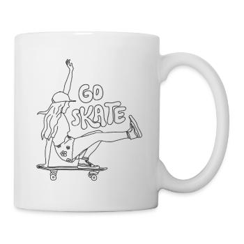 Go Skate Girl – Surfskate Design pour Femme (Noir) - Mug blanc - blanc - Droite