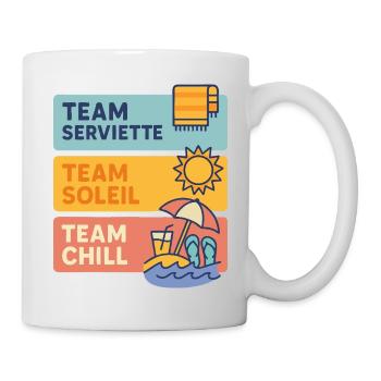 Outfit été : Team Serviette Team Soleil Team Chill - Mug blanc - blanc - Droite
