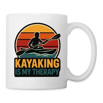 Le kayak est ma chemise de thérapie - Mug blanc - blanc - Droite