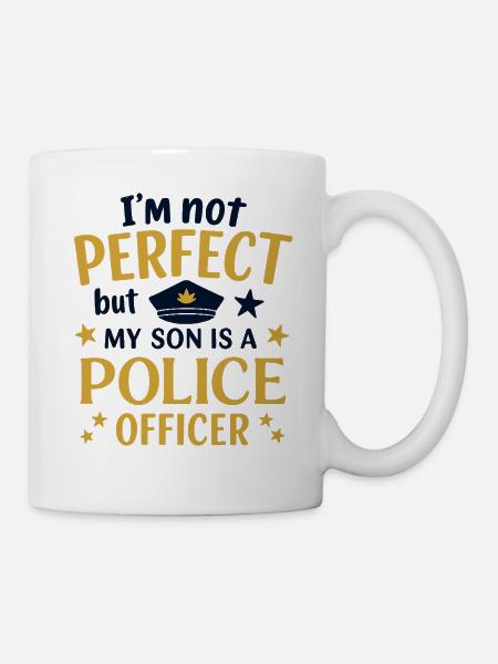 My son is a police officer - Mug - white