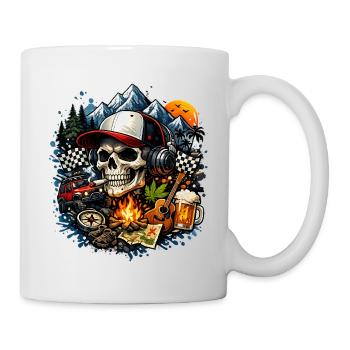 Skull Adventurer Camping Rock - Mug - white - Right