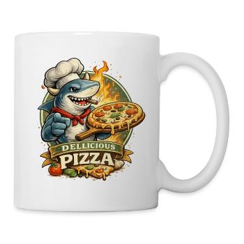 Pizzahai Kochheld - Tasse - Weiß - Rechts