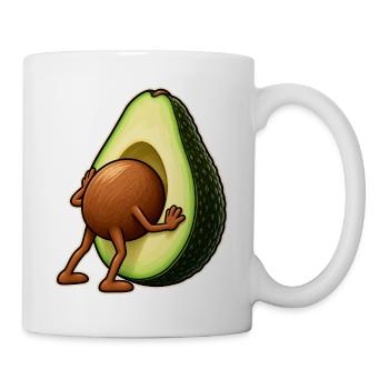 Witzige Avocado – Versteckter Kern - Tasse - Weiß - Rechts