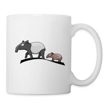 Tapir Familie Mutter und Kind Baby süß Geschenk - Tasse - Weiß - Rechts