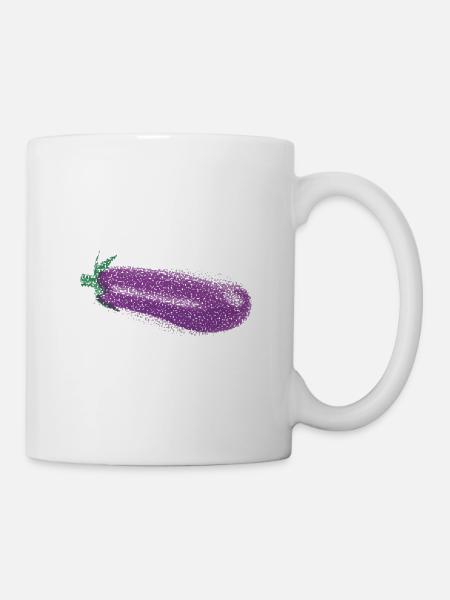 Aubergine - Tasse - Weiß