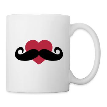 heart moustache / love moustache - Mug blanc - blanc - Droite