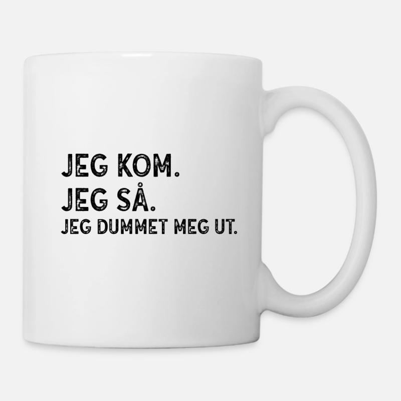 Funny Proverbe Norvégien I Je suis tombé de mon cadeau - Mug blanc - blanc