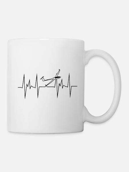 Battements de coeur planeurs T-shirt - Mug blanc - blanc