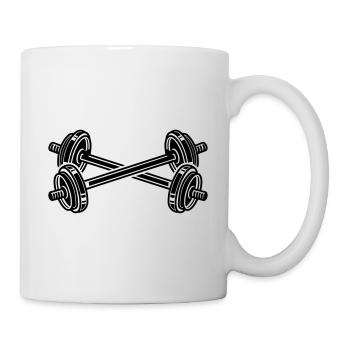 hanteln gewichte fitness - Tasse - Weiß - Rechts