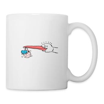 Klapperstorch und Kinder - Tasse - Weiß - Rechts