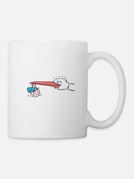 Rattle storks and children - Mug - white