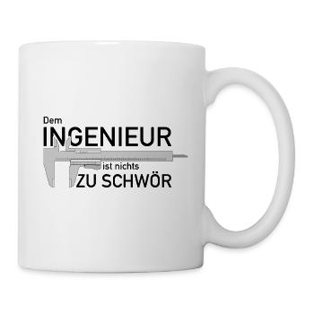 Dem Ingenieur ist nichts zu schwör Messschieber - Tasse - Weiß - Rechts