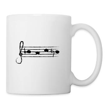 BACH als Noten (schwarz) - Tasse - Weiß - Rechts