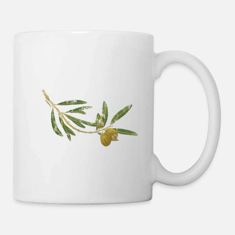 Branchement d’olivier - Mug blanc - blanc
