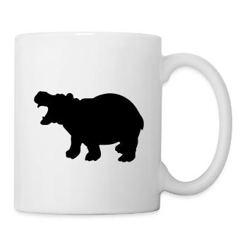 Nilpferd Silhouette Hippo - Tasse - Weiß - Rechts