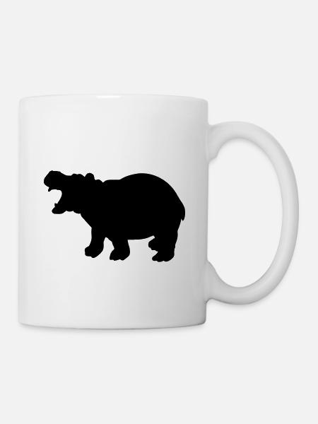 Nilpferd Silhouette Hippo - Tasse - Weiß