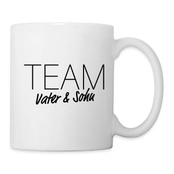 TEAM Vater & Sohn – Papa Vatertag Kind - Tasse - Weiß - Rechts