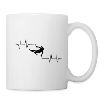 Skifahrerin Skiurlaub Puls - Skifahren Freqenz - Tasse - Weiß - Rechts